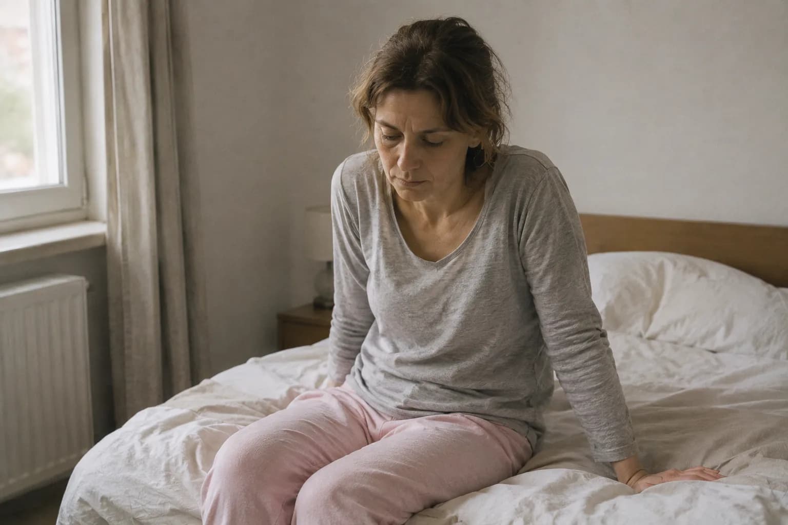A person resting at home while experiencing dizziness