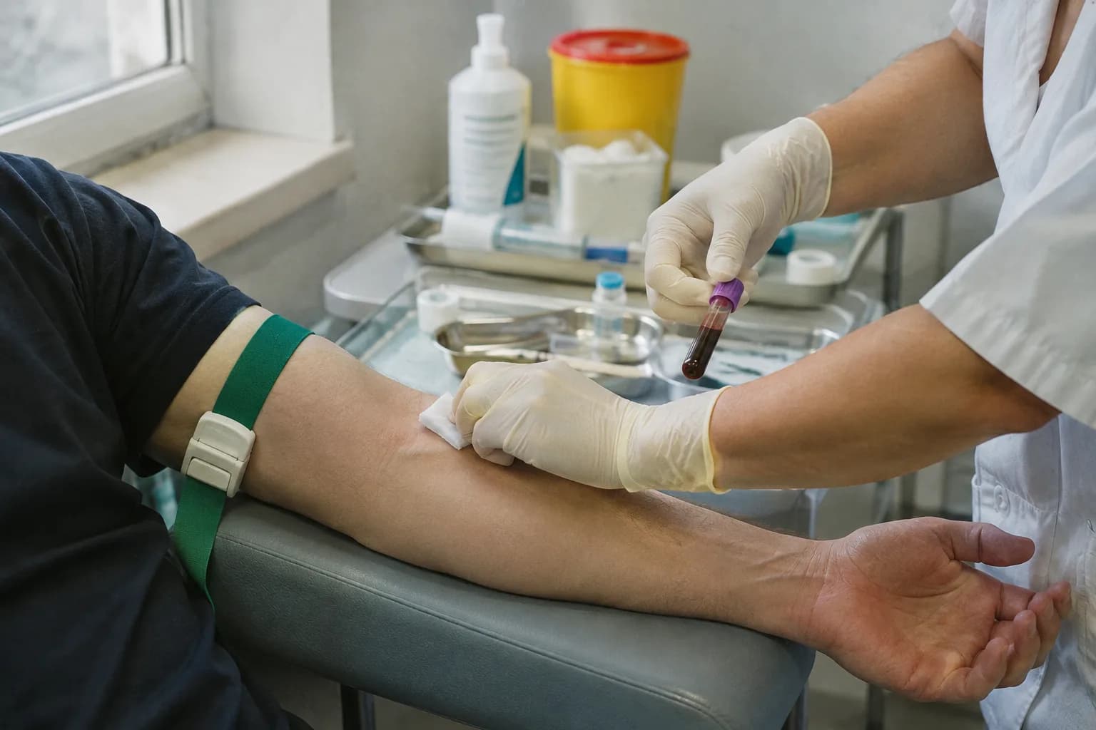 Blood samples prepared for ferritin and transferrin saturation testing