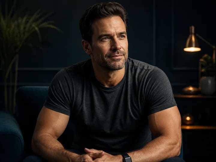 Healthy adult man in a relaxed setting