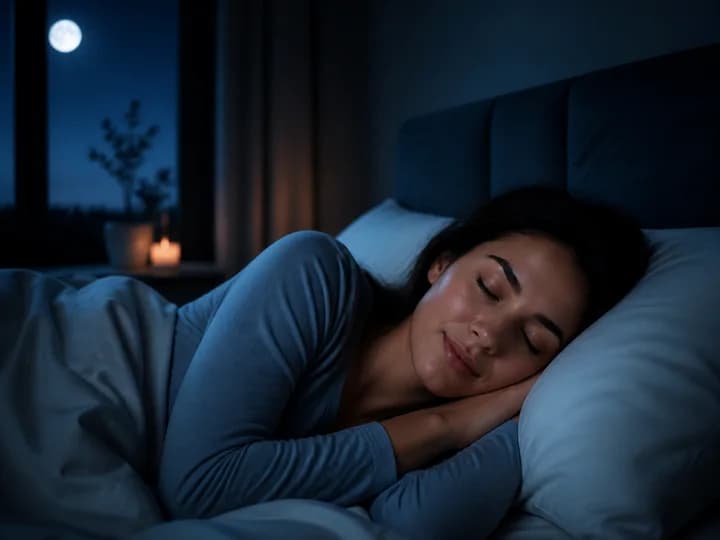Person sleeping peacefully at night