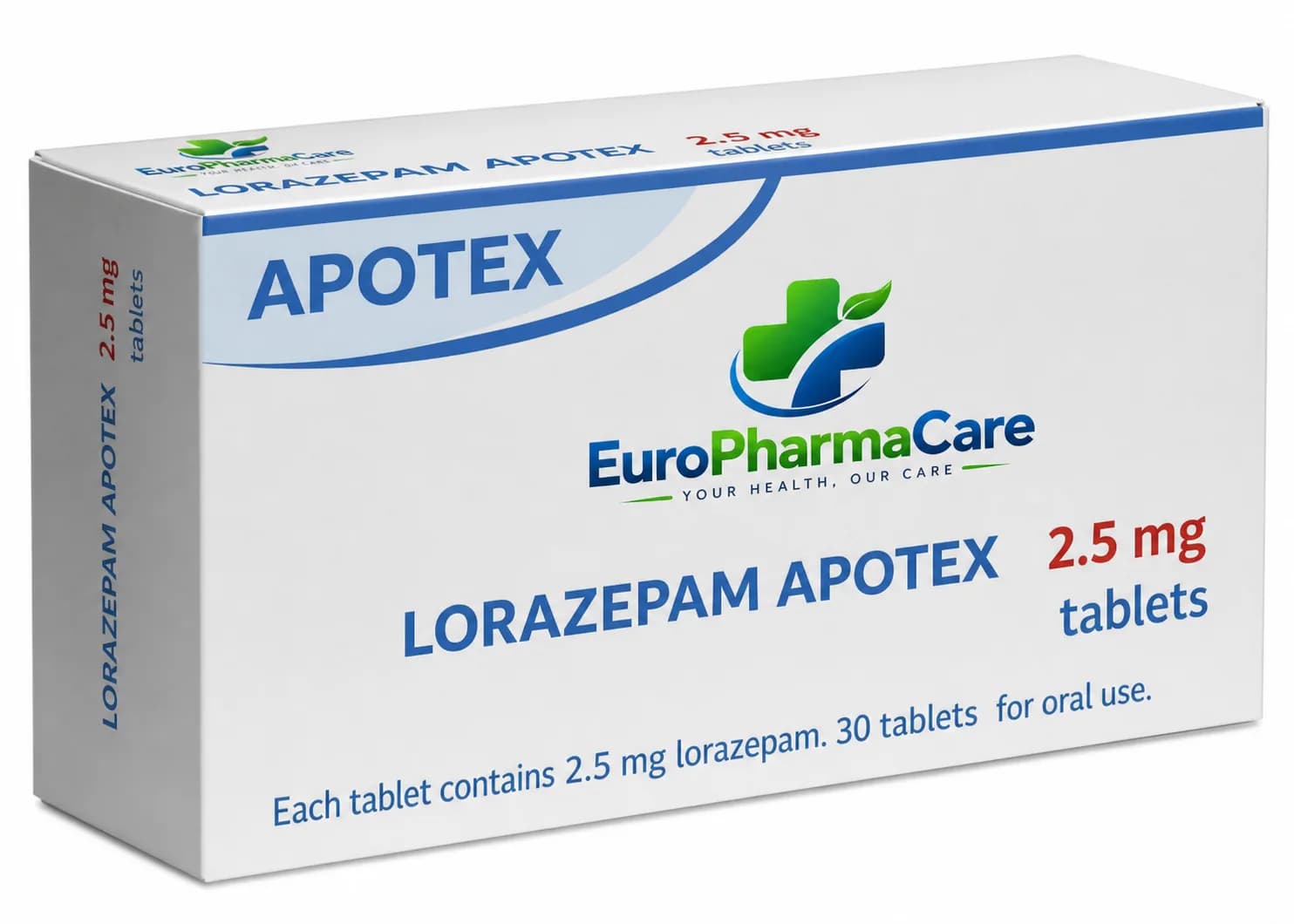 Lorazepam 2.5mg medicine packaging