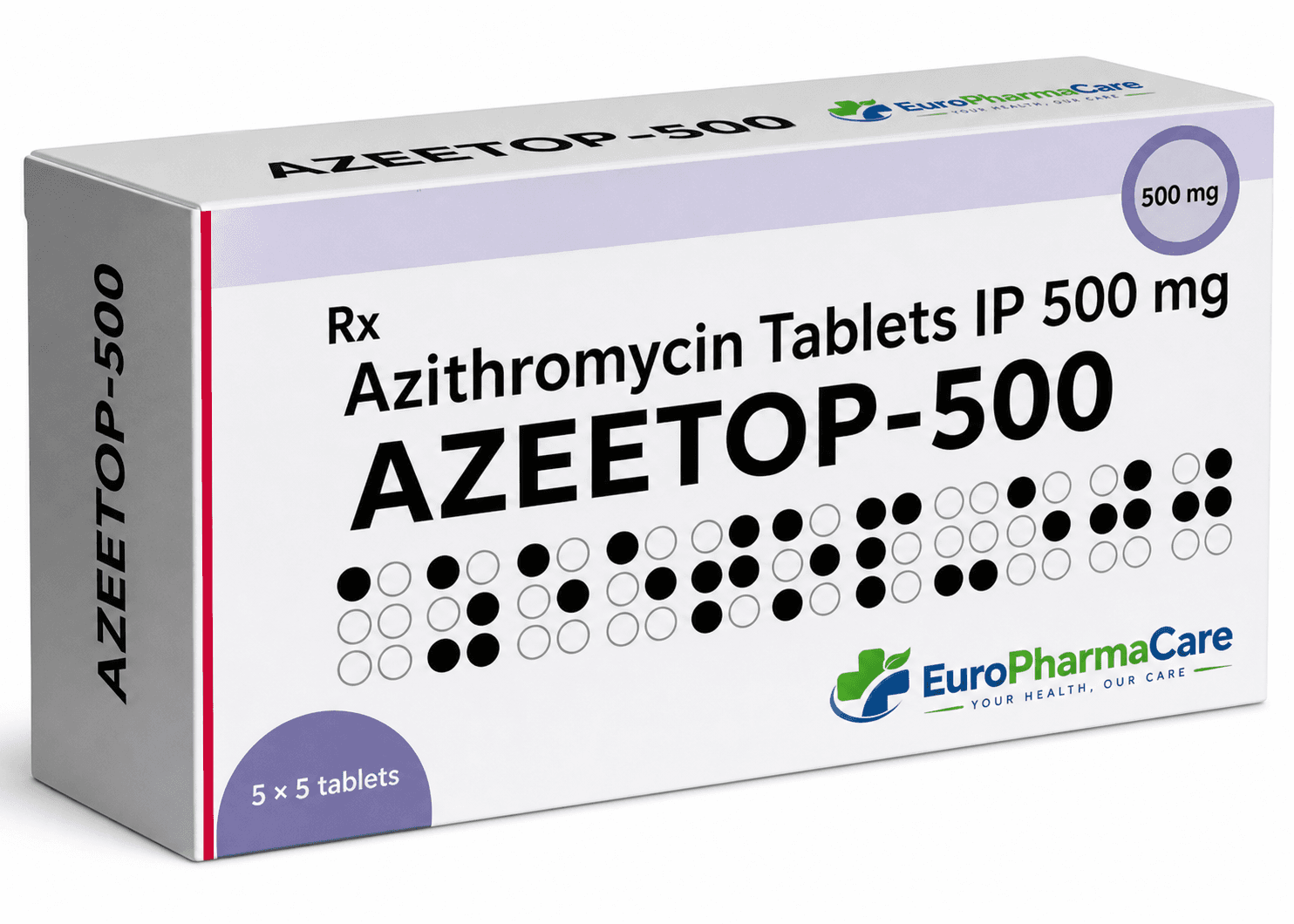 Azitromycine Azeetop 500mg medicine packaging
