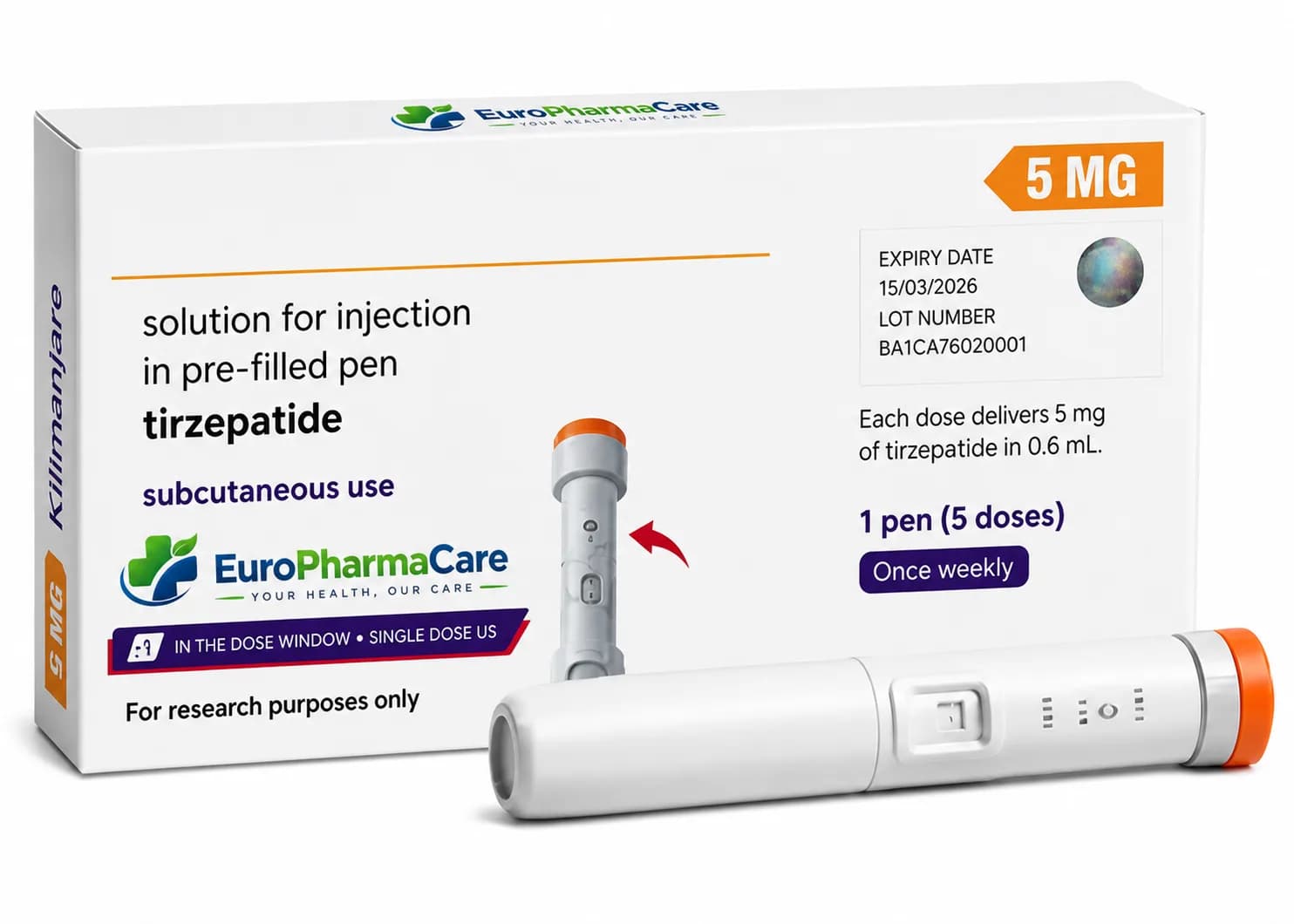 Mounjaro Tirzepatide 5mg medicine packaging