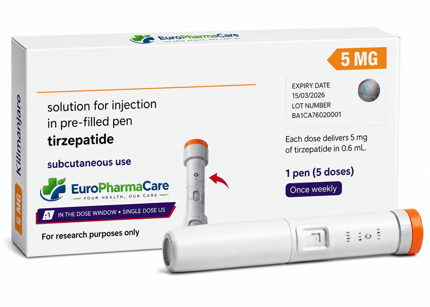 Mounjaro Tirzepatide 5mg medicine packaging