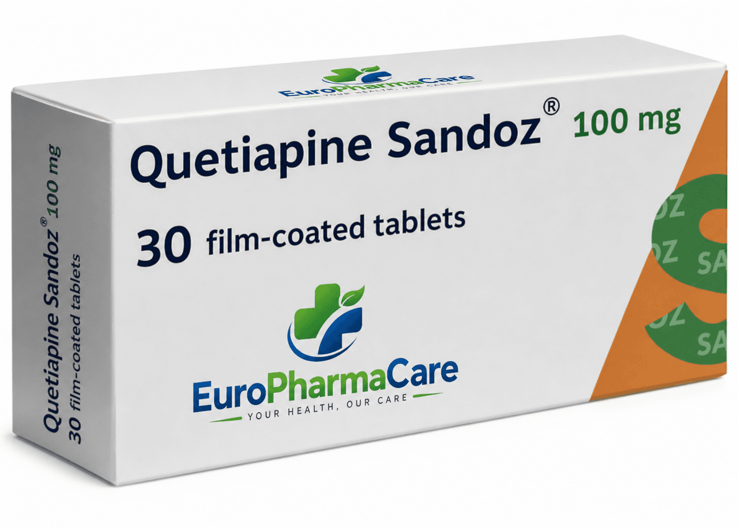 Quetiapine Sandoz 100mg medicine packaging