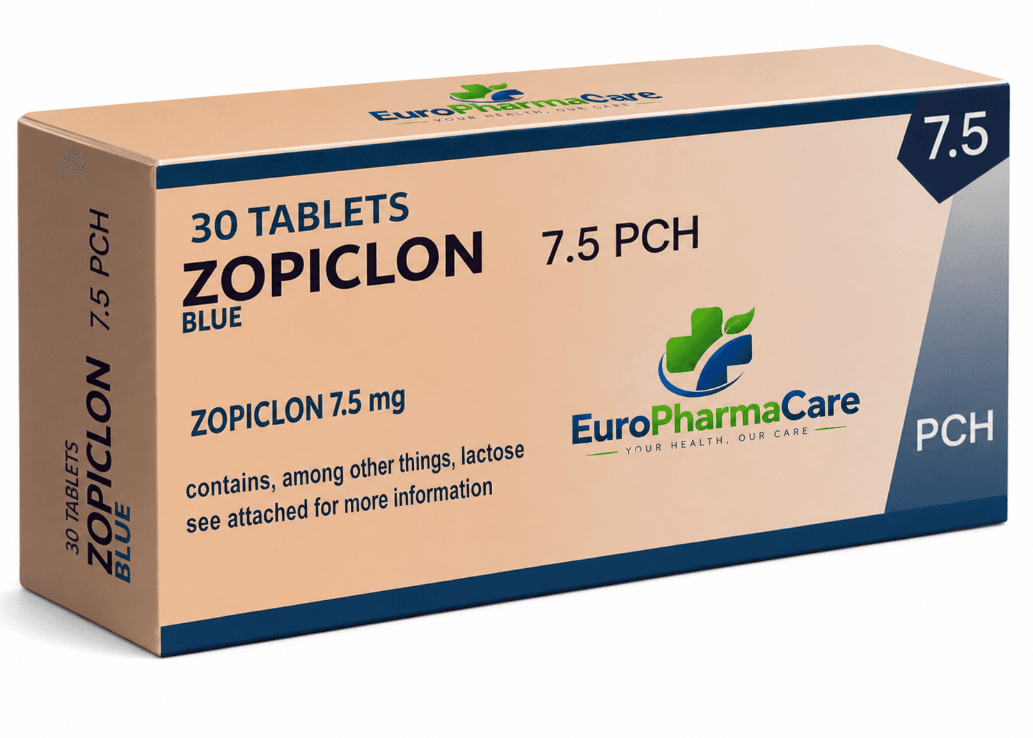 Zopiclon Blue 7.5mg medicine packaging